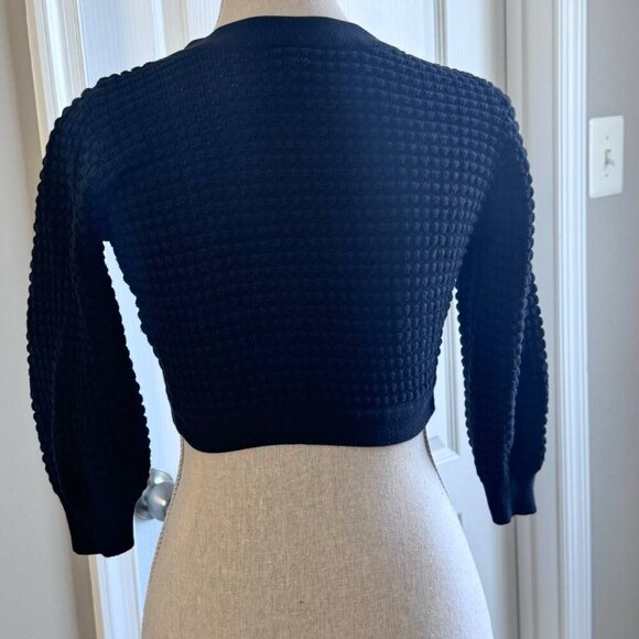 H&M Crop Cotton Cardigan with Oversized Buttons and 3/4 Sleeves - Size 4 - Picture 6 of 6